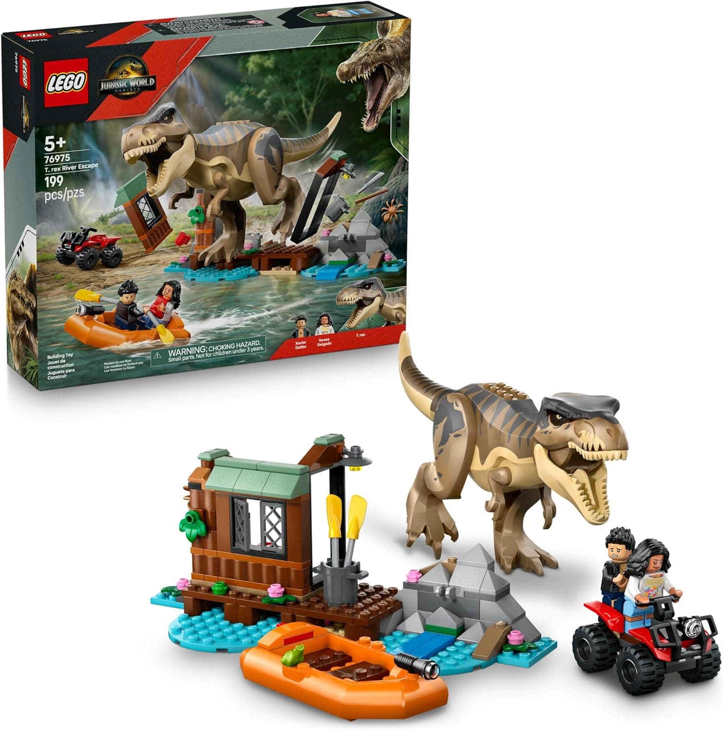 Explore the Jurassic World with LEGO's T. rex River Escape