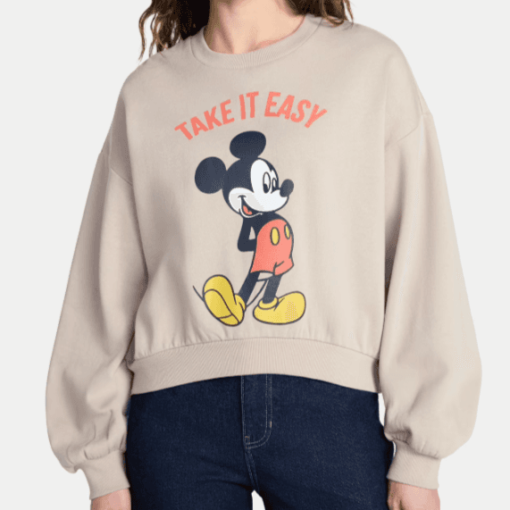 Cozy Disney Mickey Mouse Cropped Sweatshirt