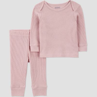 Carter's Just One You® Baby Girls' Thermal Sweatshirt and Jogger Pants Set - Pink 3M