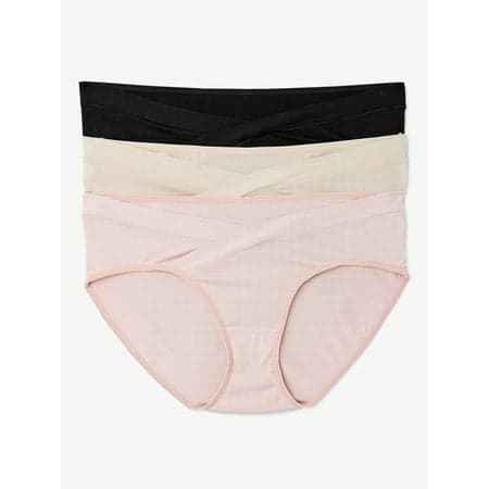 Joyspun Women’s Maternity Under-the-Belly Full Coverage Underwear, 3-Pack, Sizes S-XXXL
