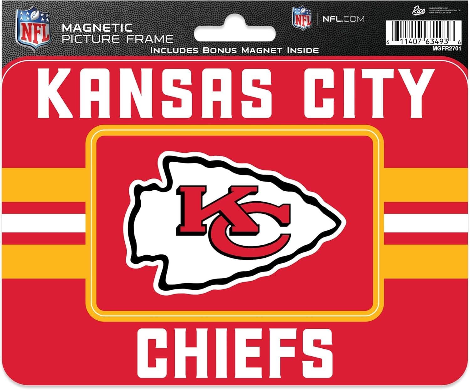 Stylish NFL Chiefs Magnetic Picture Frame & Magnet Set