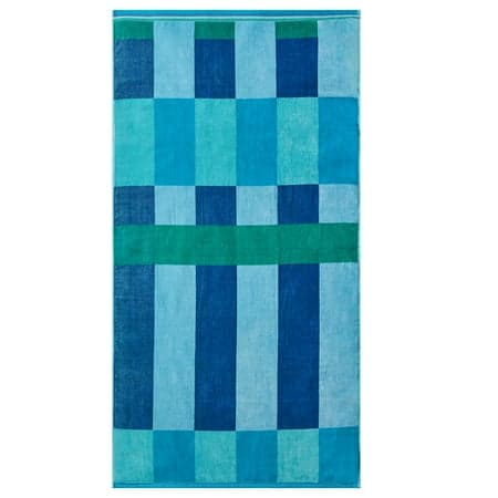 Better Homes & Gardens Coastal Macro Striped Blue & Green Cotton-Blend Beach Towel
