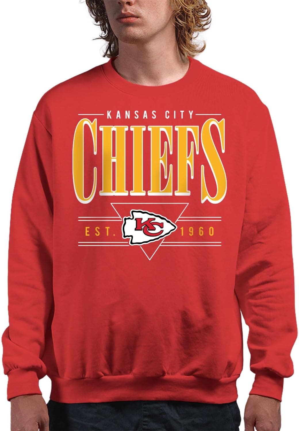 Kansas City Chiefs Established Retro - NFL Adult Crew Fleece for Men & Women