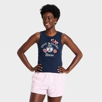 Women's Coors Paisley Graphic Tank Top - Navy Blue M