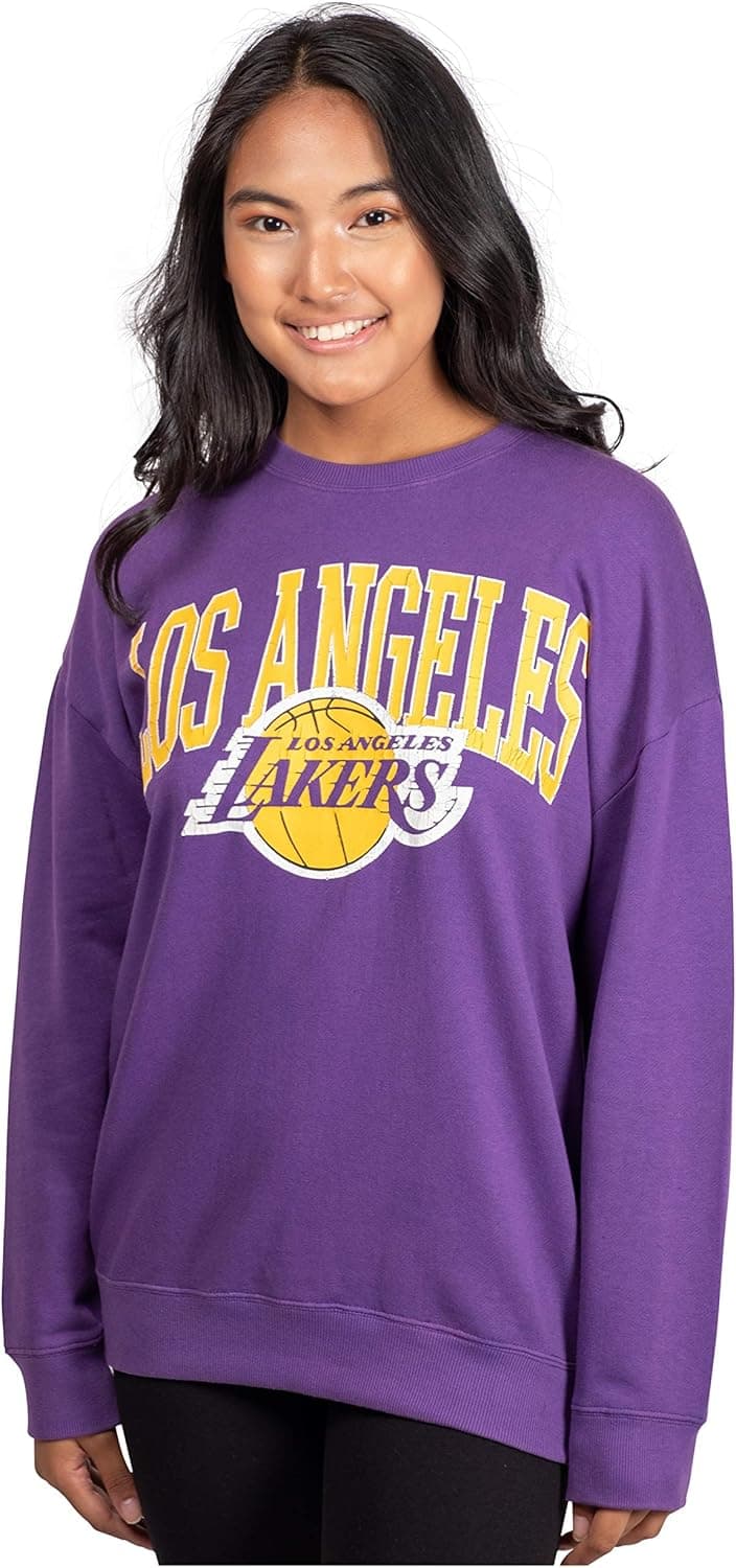 NBA Lakers Fleece Pullover Sweatshirt - Oversized & Soft