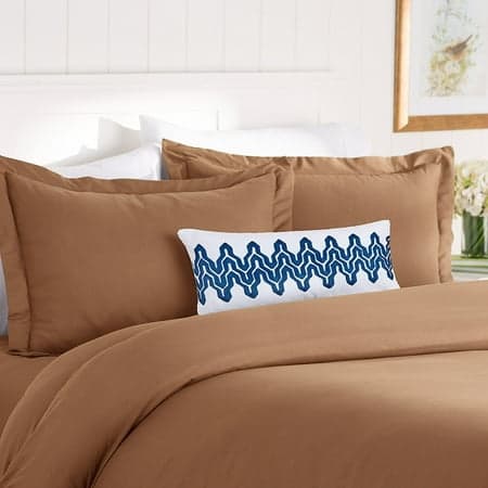 Elegant Comfort, 3 Piece Duvet Set and Two Shams King/Cal King Mocha Chocolate, Solid Print