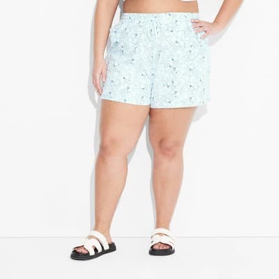 Women's Bluey Graphic Lounge Shorts - Blue 3X