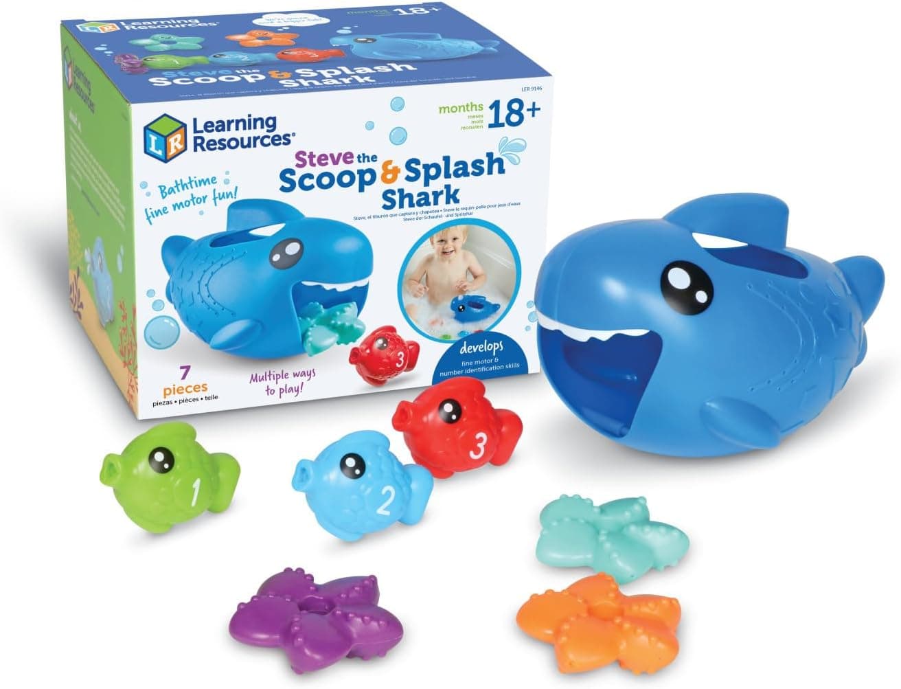 Splash and Learn with Steve the Shark - Toddler Bath Toy