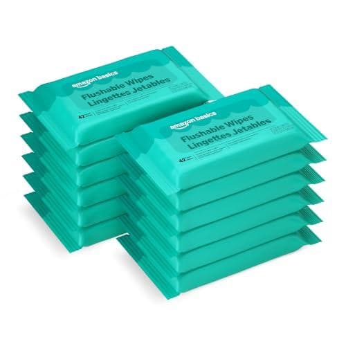 Save 19% on Amazon Basics Flushable Adult Toilet Wipes (504-ct)