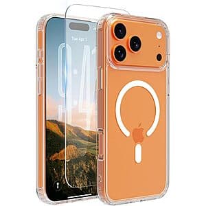 EUMADOVE Clear Case w/ X1 Screen Protector for iPhone 17 Pro Max $1.90