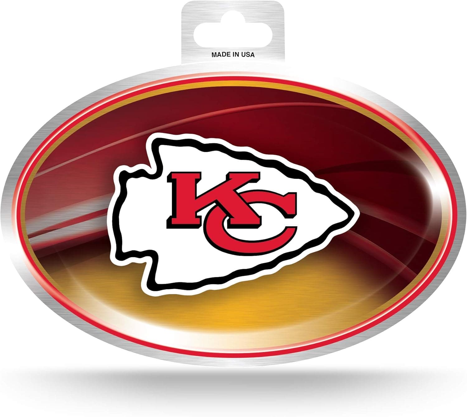 Metallic Chiefs NFL Oval Sticker - 28% Off