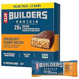 Clif Builder's Protein Bars (12-Pack, Chocolate Peanut Butter) for $12.50