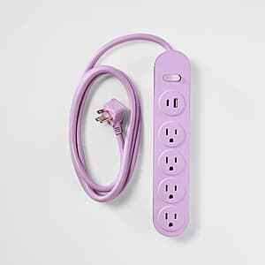 Extend Your Power: 6-ft Heyday 4-Outlet Extension Cord with USB Ports