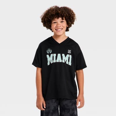 Boys' Short Sleeve Printed Jersey - Cat & Jack™ Black S