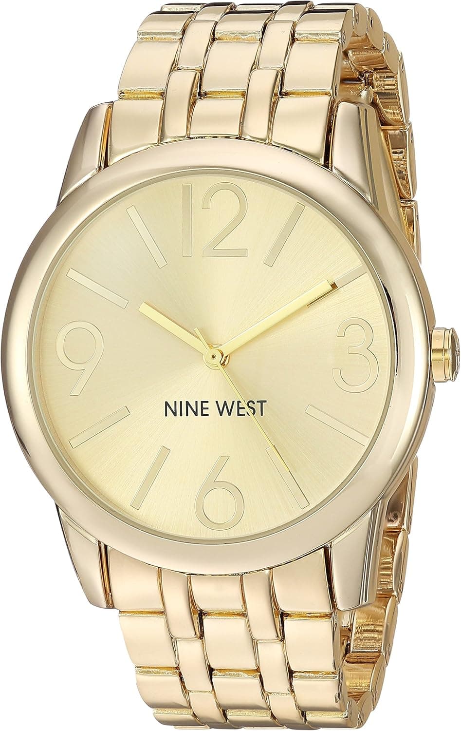 Nine West Women's Champagne Dial Gold-Tone Bracelet Watch