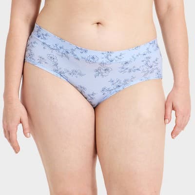 Women's Cotton Stretch Hipster Underwear - Auden™ Light Blue 1X