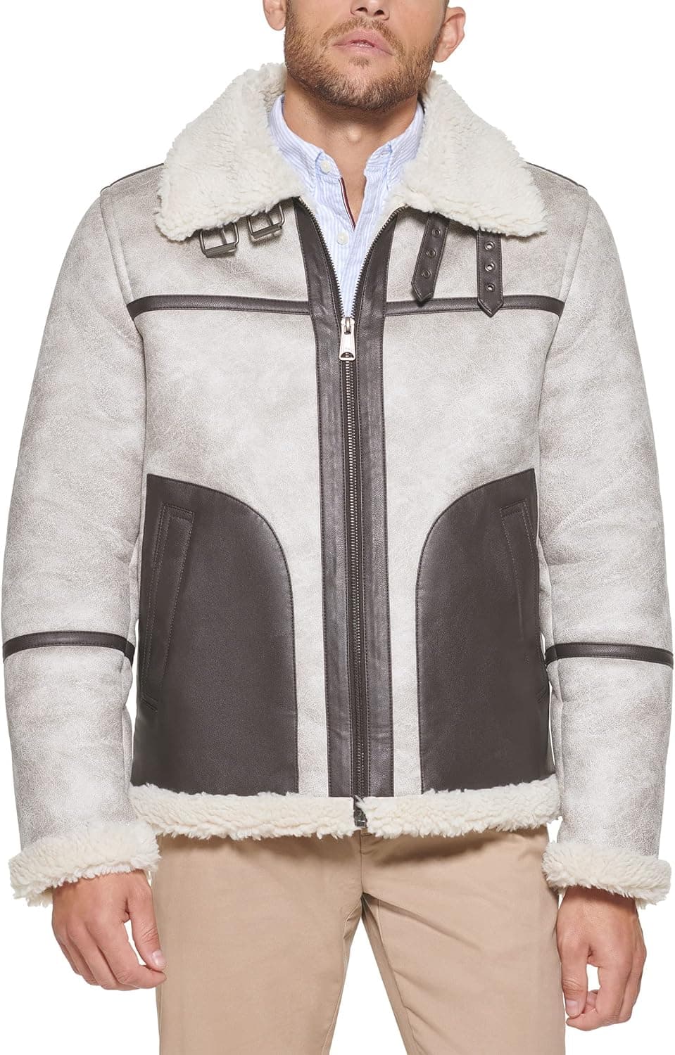 Save over 50% on Tommy Hilfiger Faux Shearling Aviator Jacket