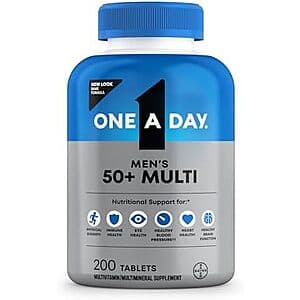 Select Accounts: 200-Ct One A Day Men's 50+ Healthy Advantage Multivitamin $9 w/ S&S