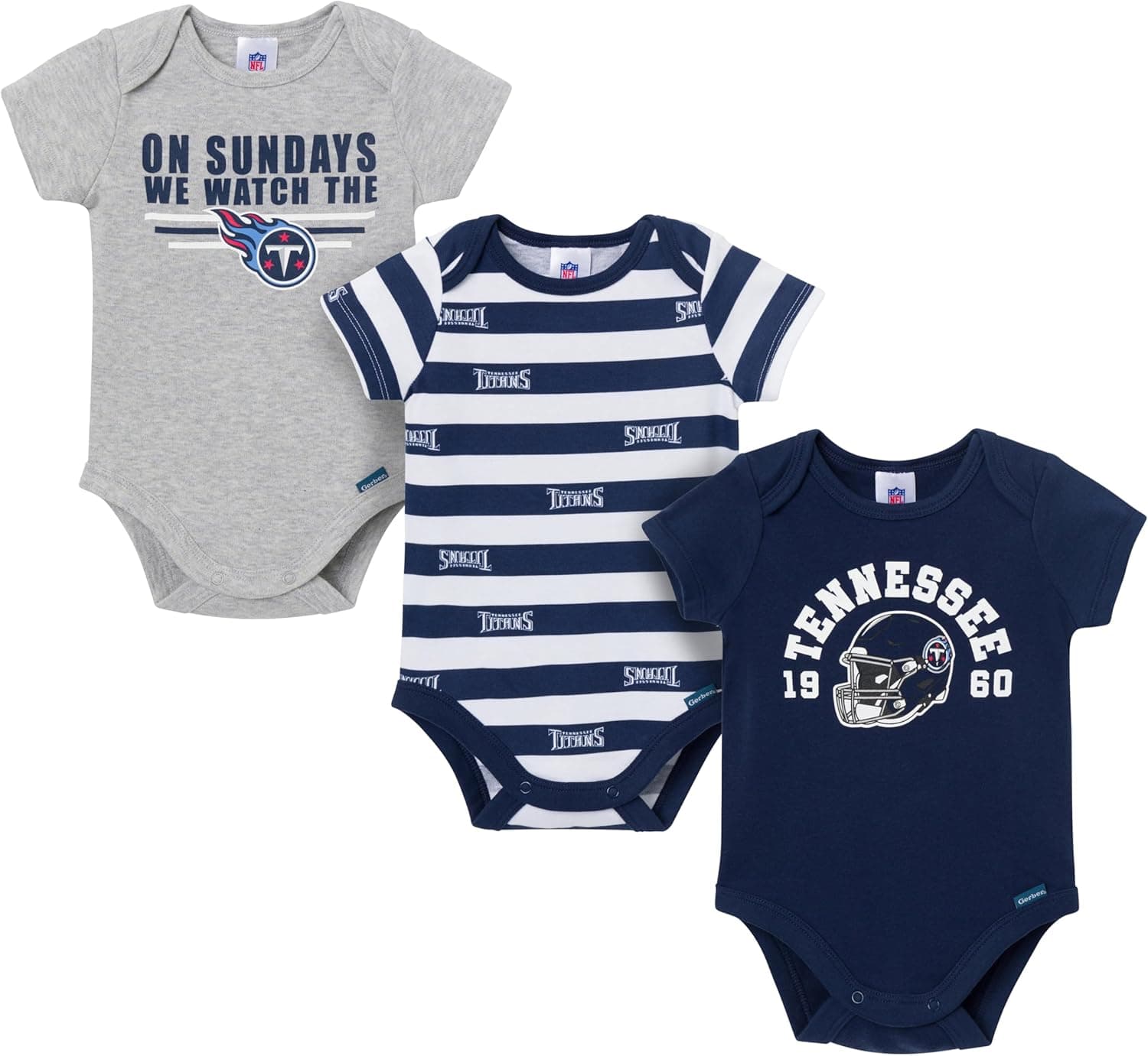 NFL-Inspired Onesie 3-Pack for Baby Boys - Titans
