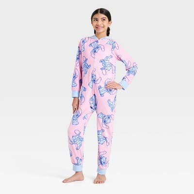 Girls' Lilo & Stitch Union Suit - Pink XS