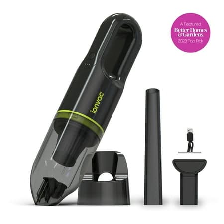 IonVac Handvac Handheld Cordless Vacuum, Pet-Friendly Multi-Surface Lightweight Vacuum Cleaner with USB Charging, Model #7441, Green