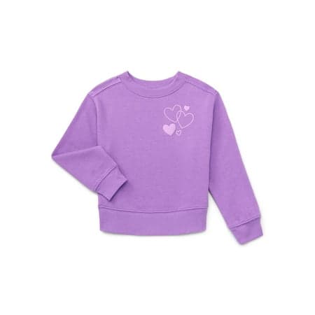 Wonder Nation Girls Fleece Pullover Sweatshirt, Sizes 4-18 & Plus