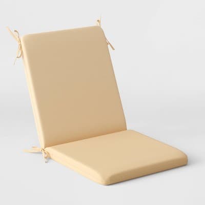 43"x20" Outdoor Chair Cushion Tan - Room Essentials™: Water-Resistant Patio Seat, UV & Fade-Resistant