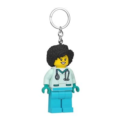 LEGO City Keychain Light - Dr. Flieber: ABS Minifigure with Batteries