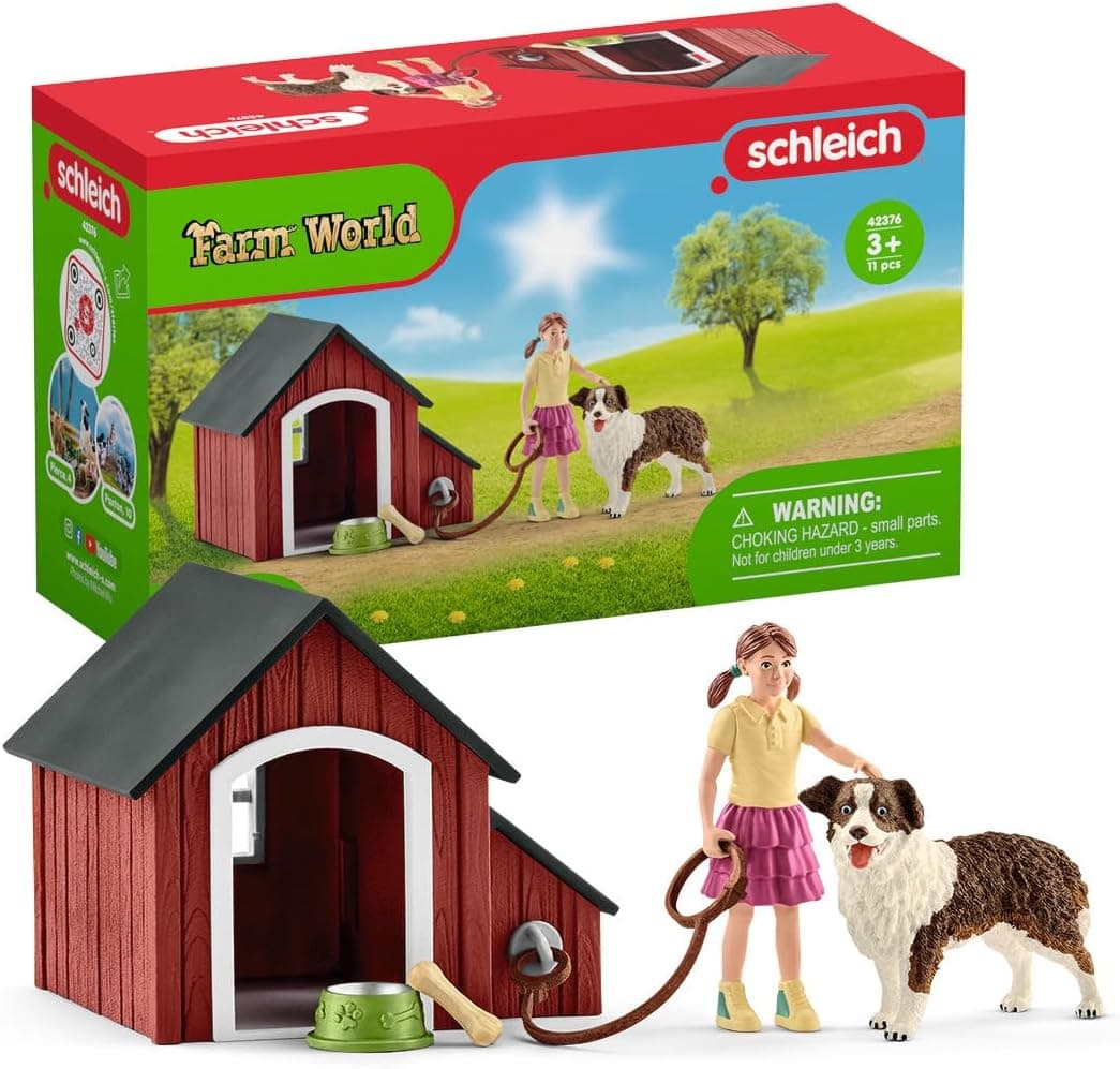 Schleich Farm World Dog Kennel Playset - Realistic Animal Toys