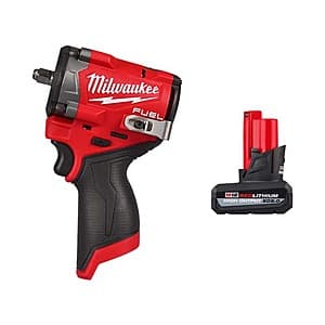 Milwaukee M12 FUEL 12V Brushless Stubby 3/8" Impact Wrench w/ M12 XC HO 5Ah Battery $210 + Free Shipping