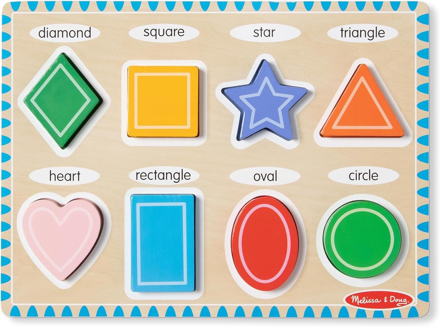 Wooden Puzzle Fun for Toddlers - Melissa & Doug Chunky Shapes