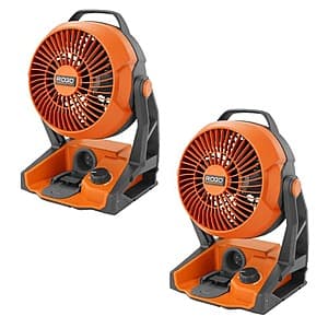 Ridgid 18V Cordless Hybrid Jobsite Fans - 2-Pack for $99 with Free Shipping
