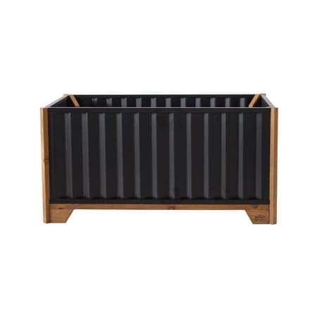 Expert Gardener Metal Garden Bed with Wood Frame, 7.5 cu ft Capacity, 40 inch Length x 24 inch Width, Black