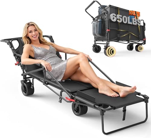 Haul Hefty Loads With Ease - 650-lb Folding Wagon