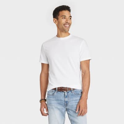 Men's Every Wear Short Sleeve T-Shirt - Goodfellow & Co™ White M: Cotton Recycled Polyester Blend