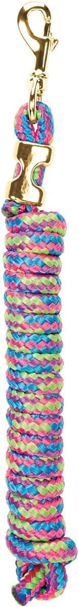 Weaver Leather Mini/Pony Lead Rope, Pink Fusion/Purple Jazz/Hurricane Blue/Lime Zest, 1/2" x 7'