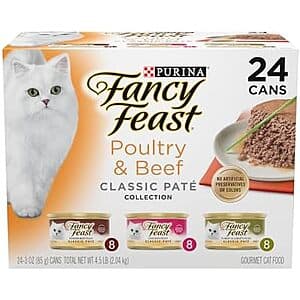 Fancy Feast Pate Cat Food Variety Pack - 24 Cans for $27.95