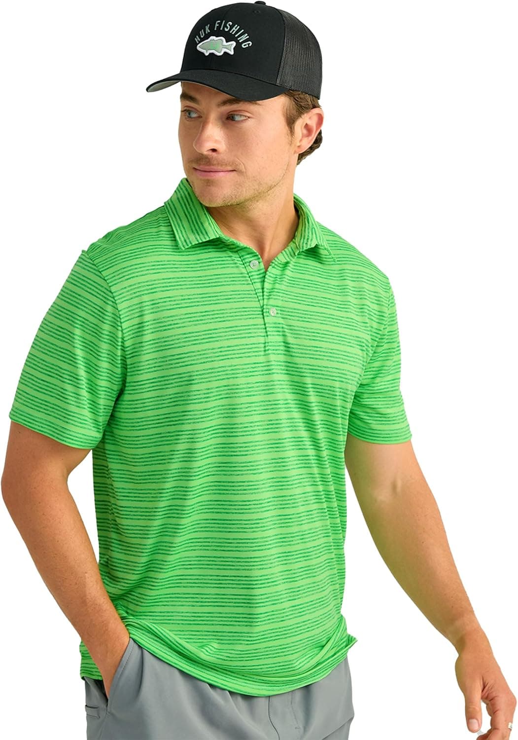 Huk Men's Pursuit Pattern Polo - Performance Short Sleeve Shirt