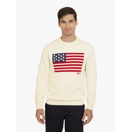 Chaps Men's & Big Men's Long Sleeve Flag Crewneck Sweater, Sizes S-3XL