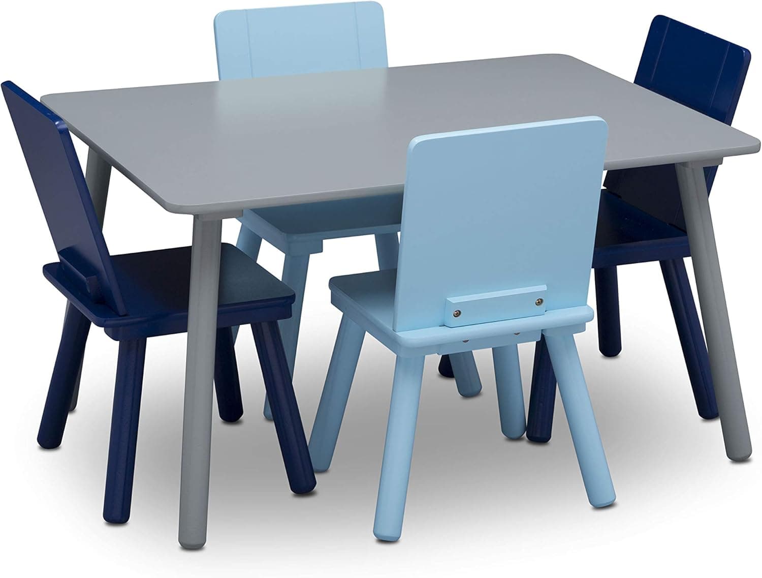 Cozy Kids' Table & Chairs Set in Gray & Blue