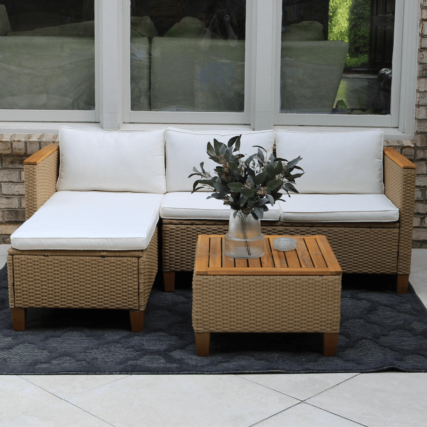 49% Off 4-Seater All Weather Wicker Sofa Set