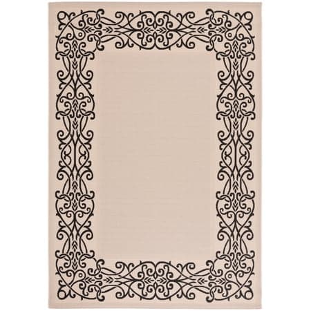 Safavieh Courtyard Ellie Oriental Indoor/Outdoor Area Rug, Sand/Black, 9' x 12'