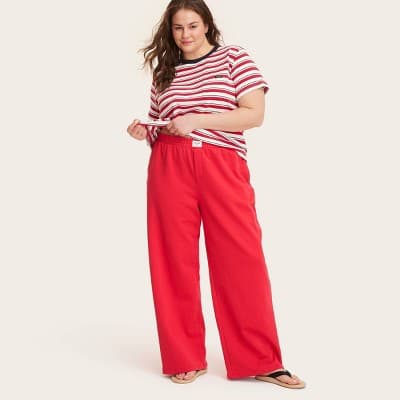Women's High-Rise Boxer Sweatpants - Parke x Target Red 3X