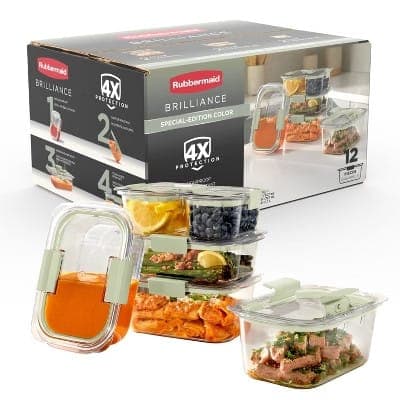 Rubbermaid Brilliance 12pc Food Storage Container Set