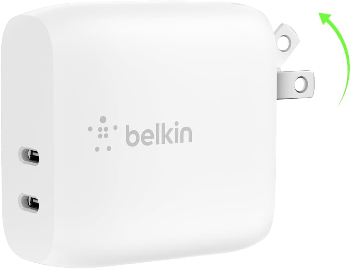 Belkin 40W Dual Port USB-C Wall Charger - Fast Charging for Phones & Tablets