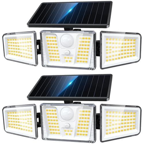 2-Pack KOOPER 3-Head Solar Flood Lights - 60% Off