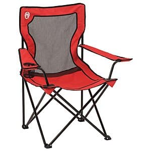 Comfortable Coleman Broadband Mesh Quad Camping Chair - Red