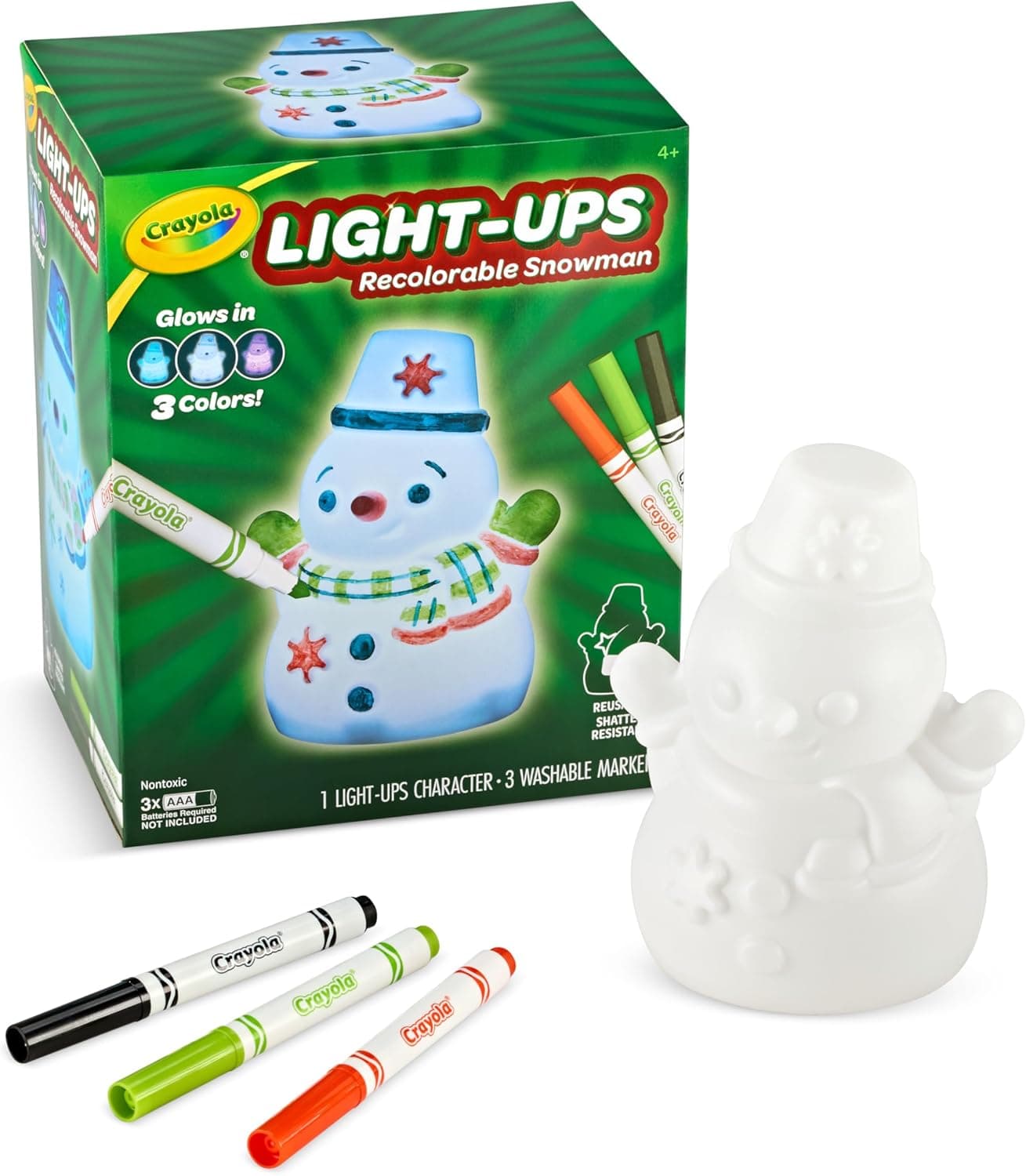 Crayola Light-Up Snowman Toy - Christmas Gift for Kids
