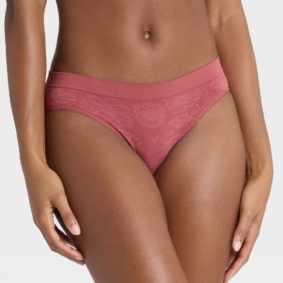 Women's Seamless Bikini Underwear - Auden™ Burgundy XS
