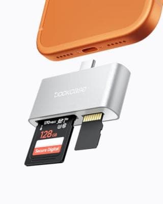 Seamless iPhone File Transfer with USB-C SD Card Reader